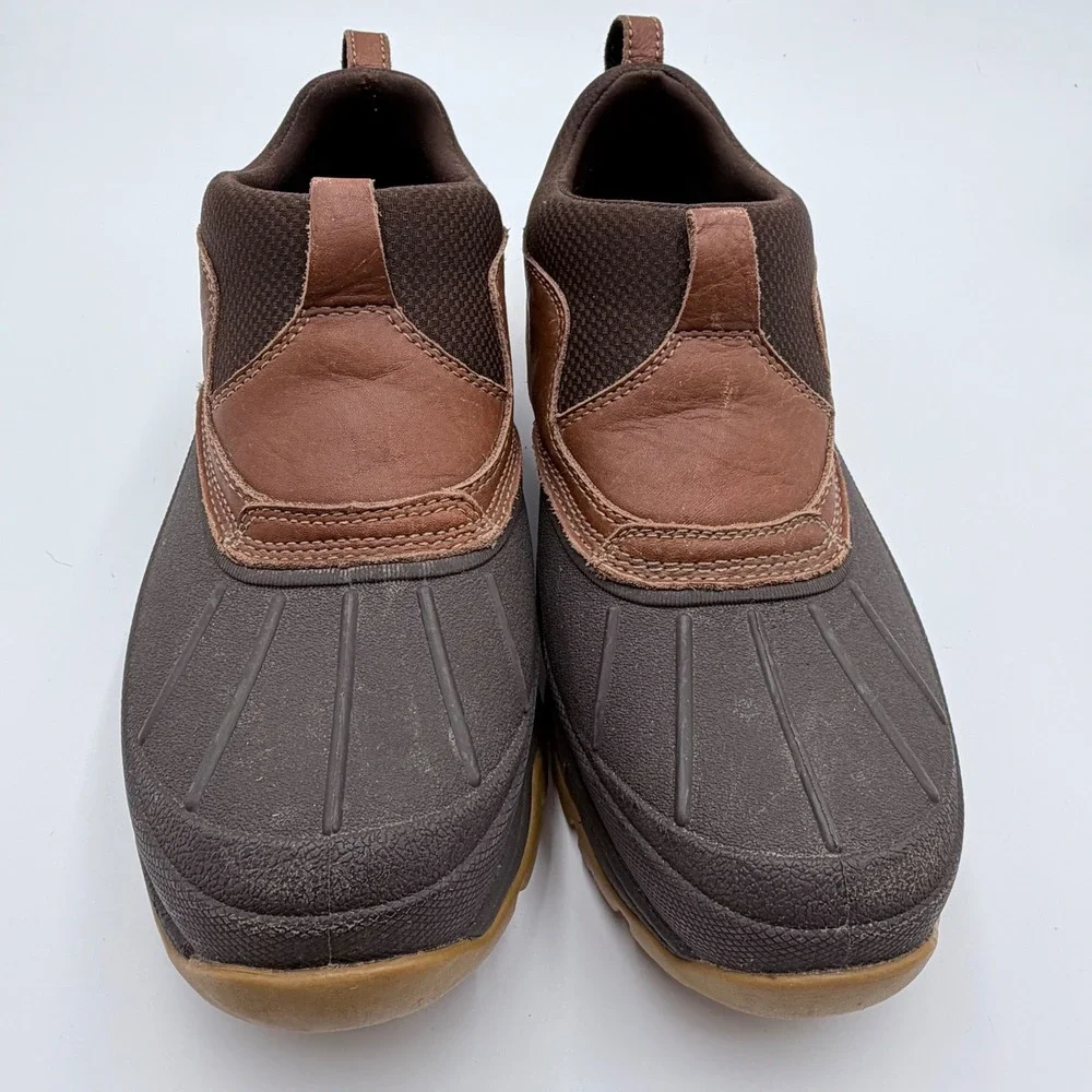 LL Bean Tek 2.5 Storm Chaser Slip On Duck Boots Brown Leather Womens 11 297729